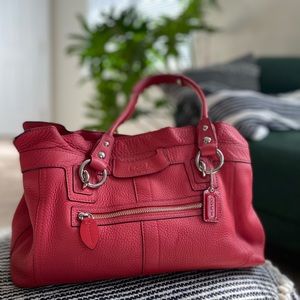 Coral Medium Coach Bag—Like New
